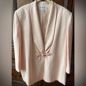 Vintage Christian Dior Blazer Jacket Peachy Pink Size 18